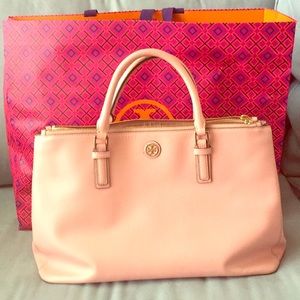 Tory Burch large pink tote bag